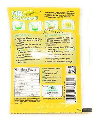 Mr. Gulaman Mango Flavored Jelly Gelatin 25g X 5 Packs