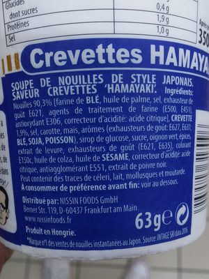 NOUILLES JAP. Crevettes Hamayaki